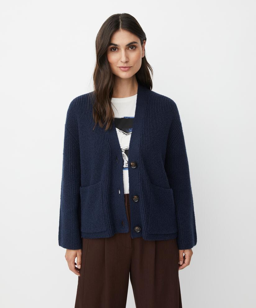Strickjacke aus Baumwollmischung, Navy Blazer