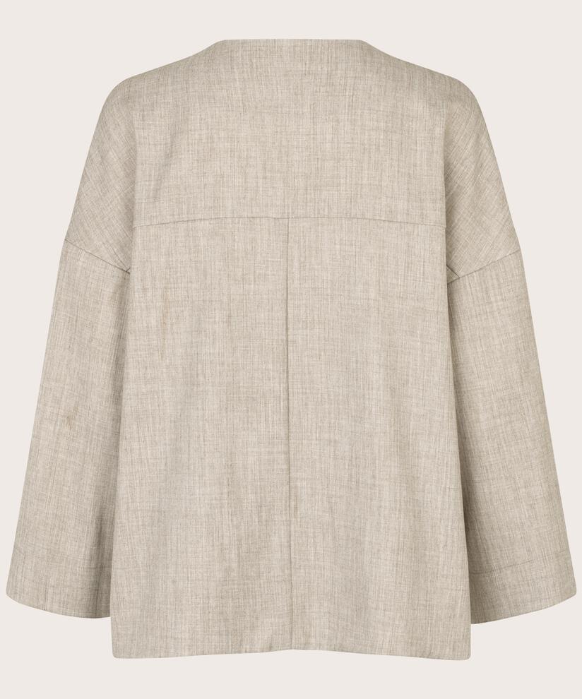 Jacke mit Taschen und versteckten Knöpfen, Beige melange