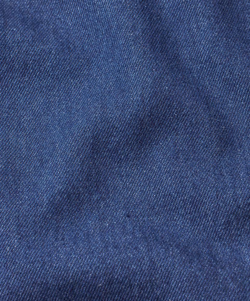 Jeanshose mit weitem Bein und elastischem Bund, Dark Denim