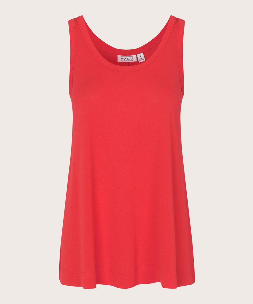 Jersey-Tanktop mit Rundhalsausschnitt, Hibiscus