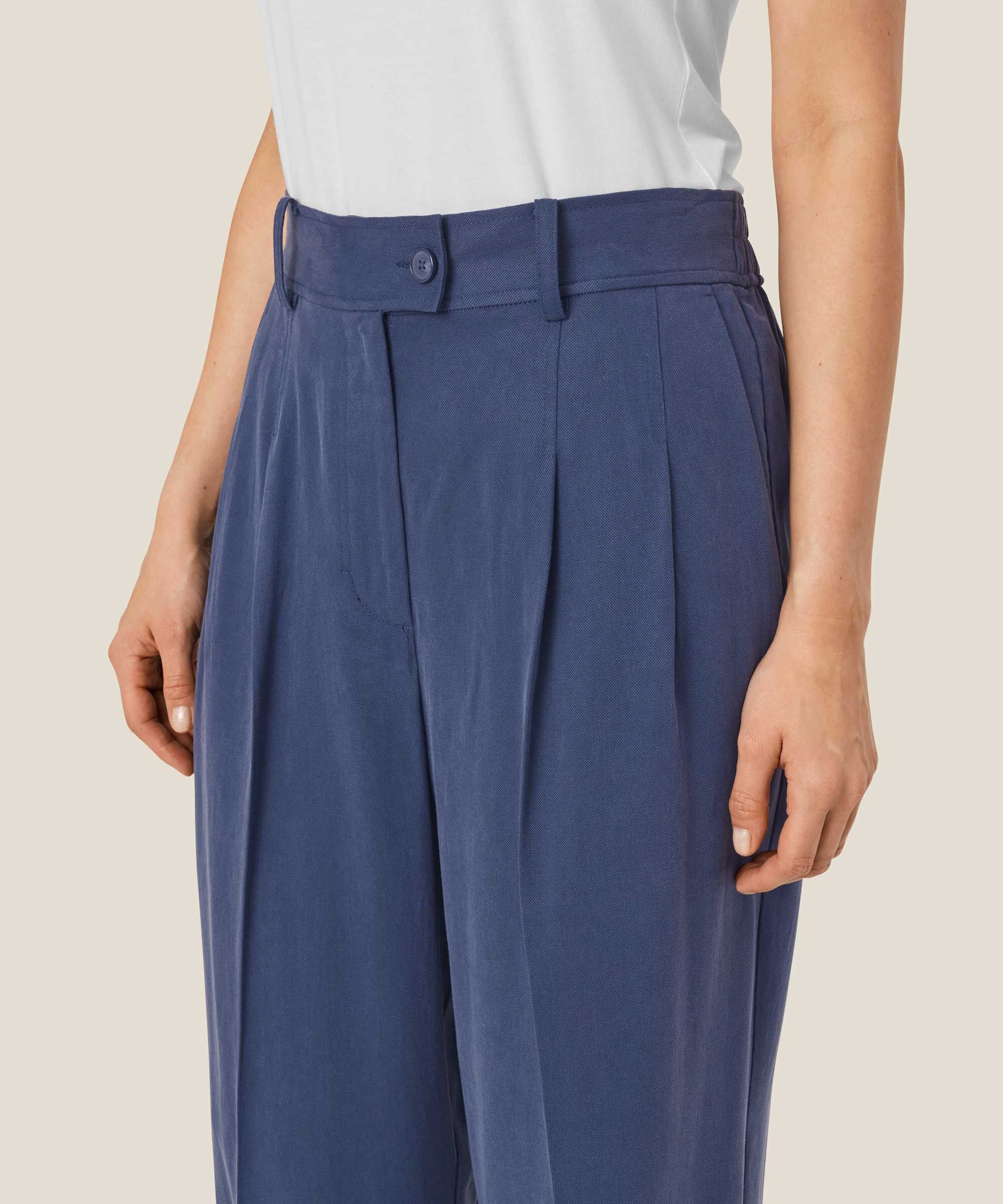 Hose aus Lyocell-Mix mit Gummizug hinten, Sargasso Sea