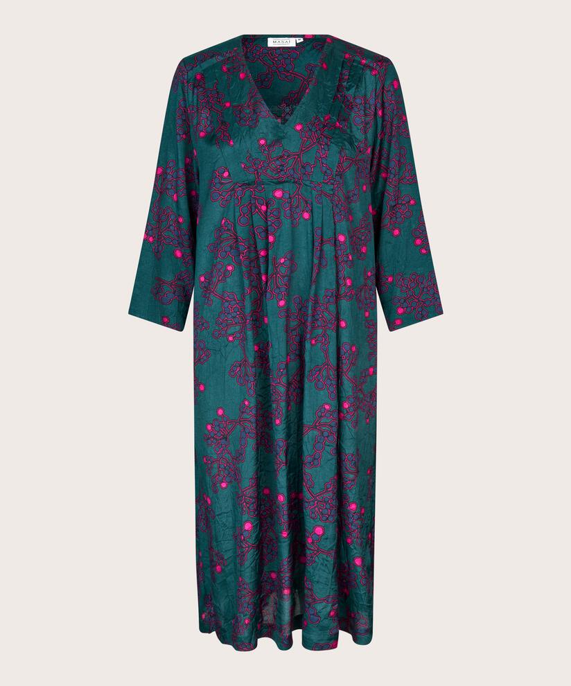 Bedrucktes Viskosekleid mit V-Ausschnitt, Reflect Pond