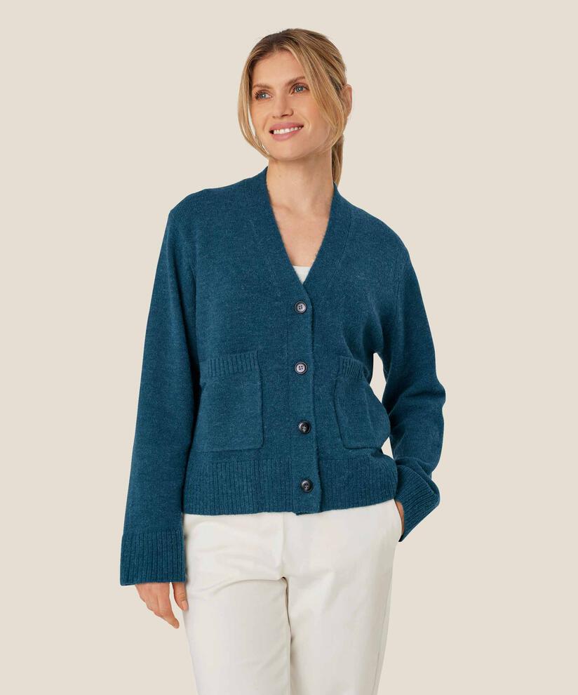 klassischer Cardigan aus Wollmischung, Reflect Pond