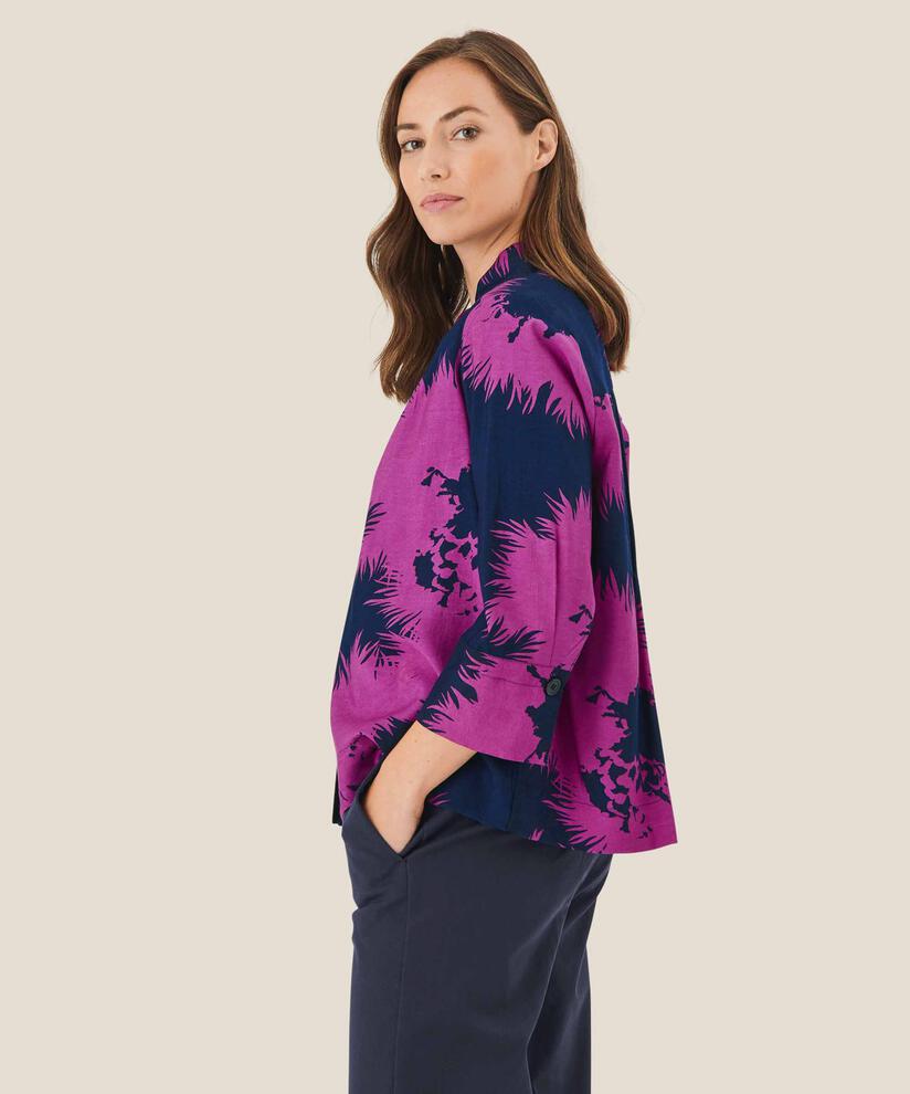 Button-Down-Hemdbluse aus Baumwolle, Wild Aster