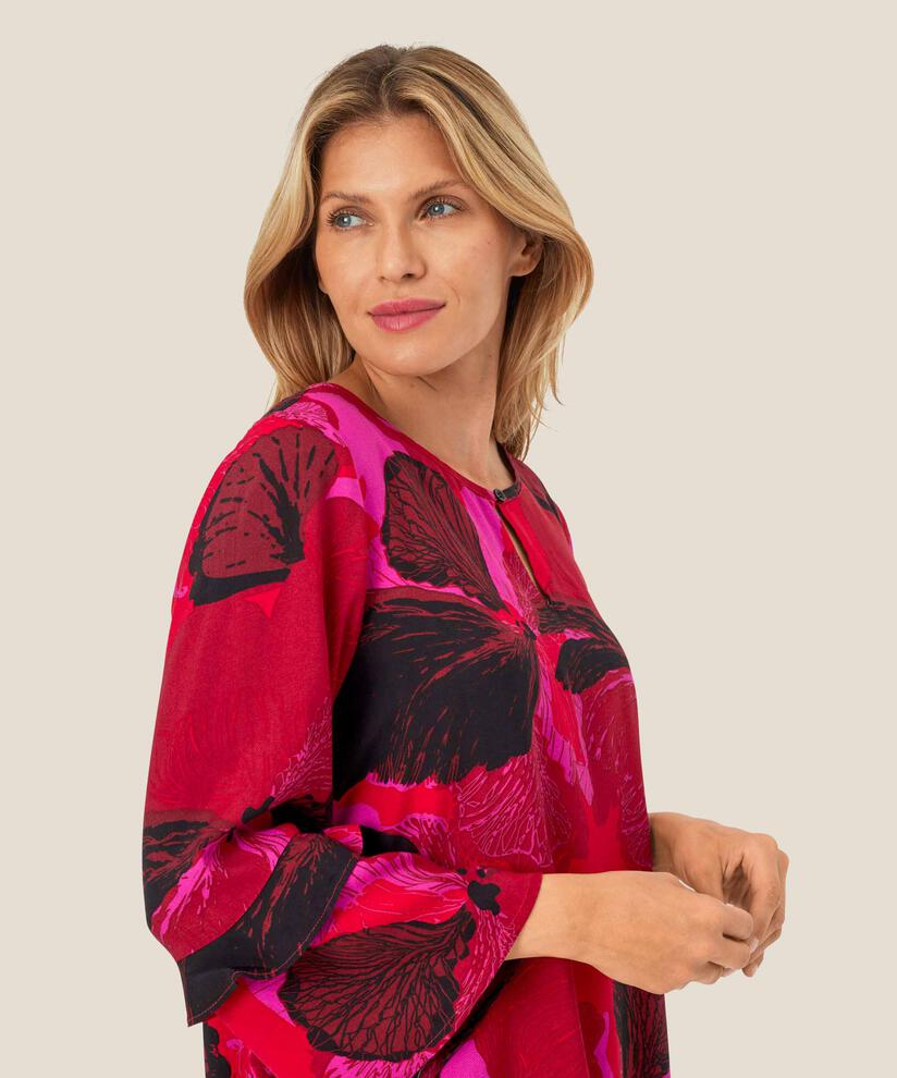 Viskosebluse Mit Knopfdetail, Haute Red