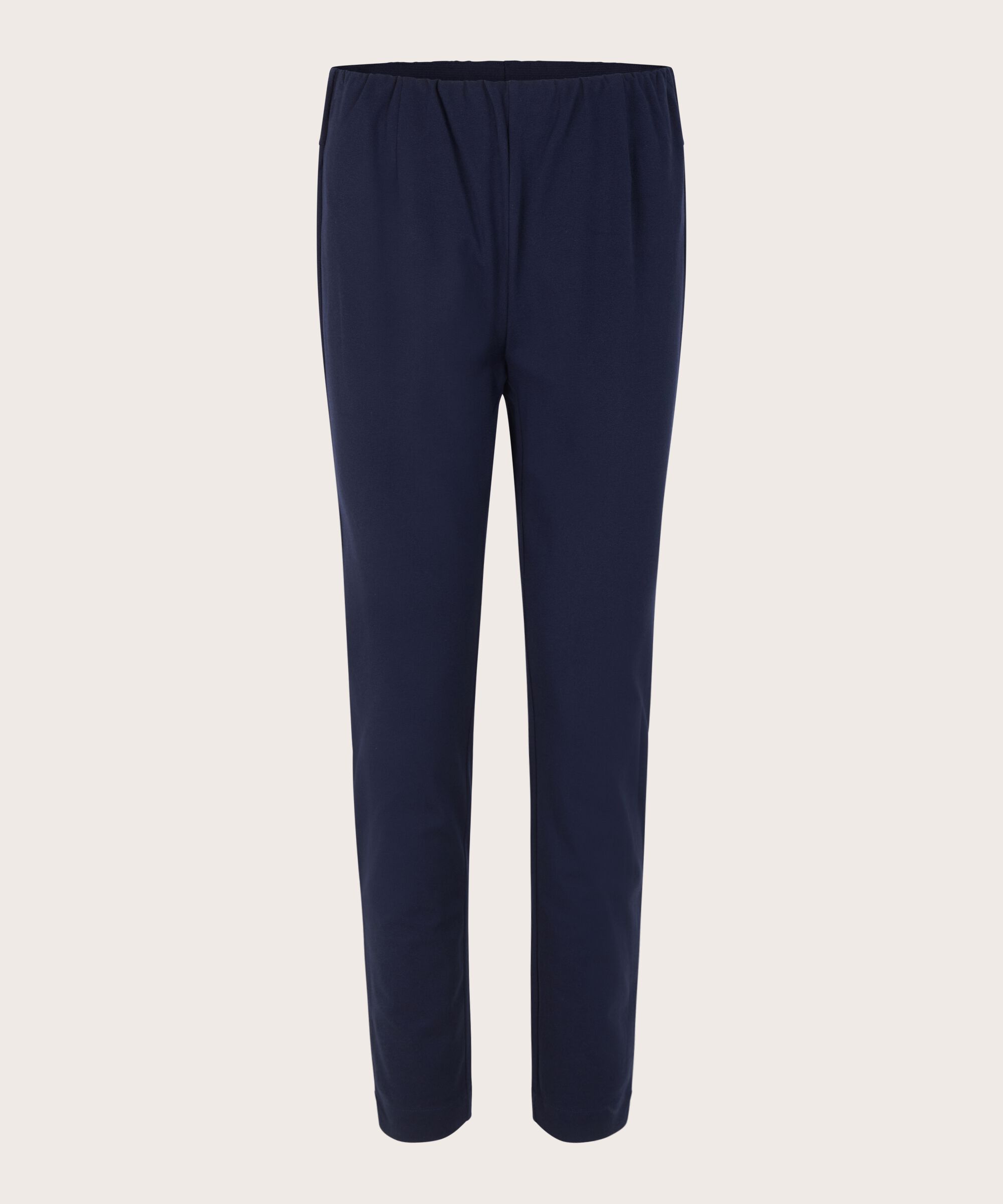 Eng anliegende Hose aus Baumwollstretch, Navy