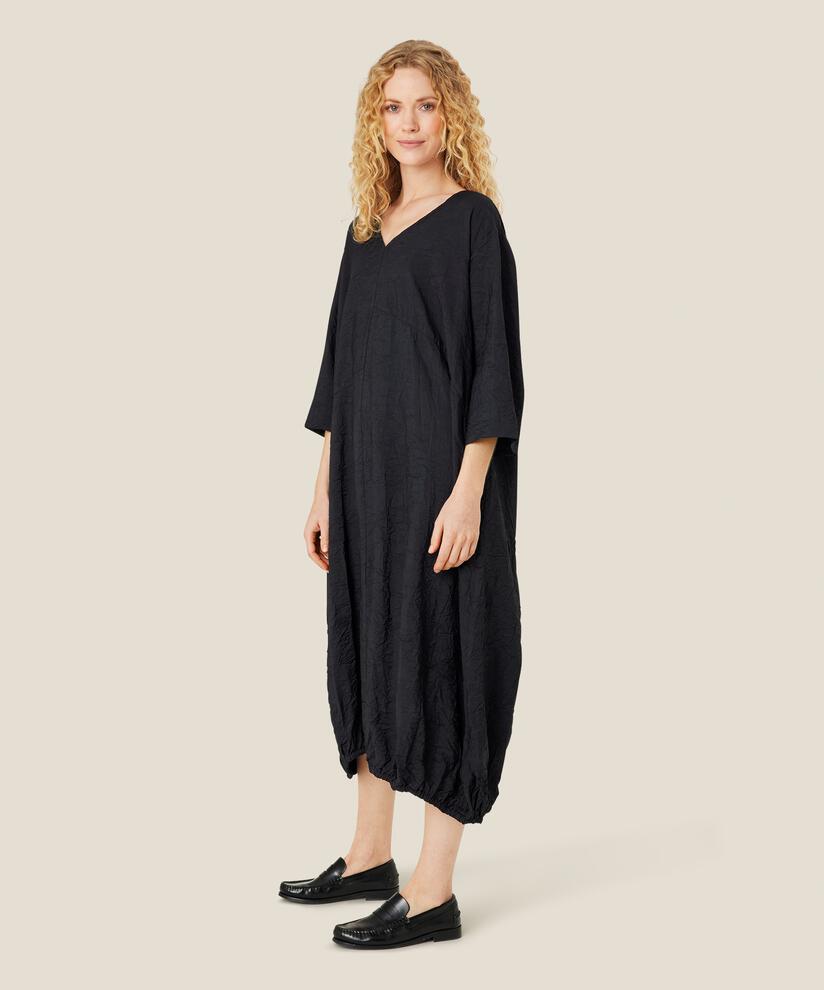 Viskosekleid mit elastischem Rand, Black