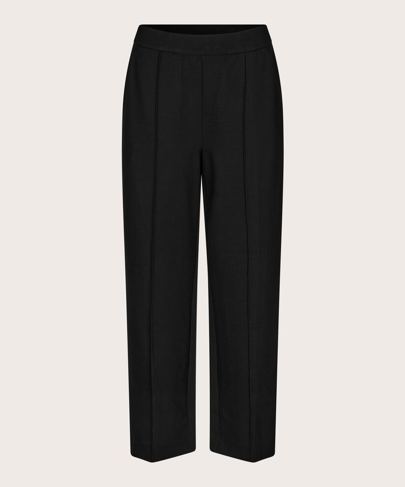 Jerseyhose Mit Aufgenähten Bügelfalten, Black