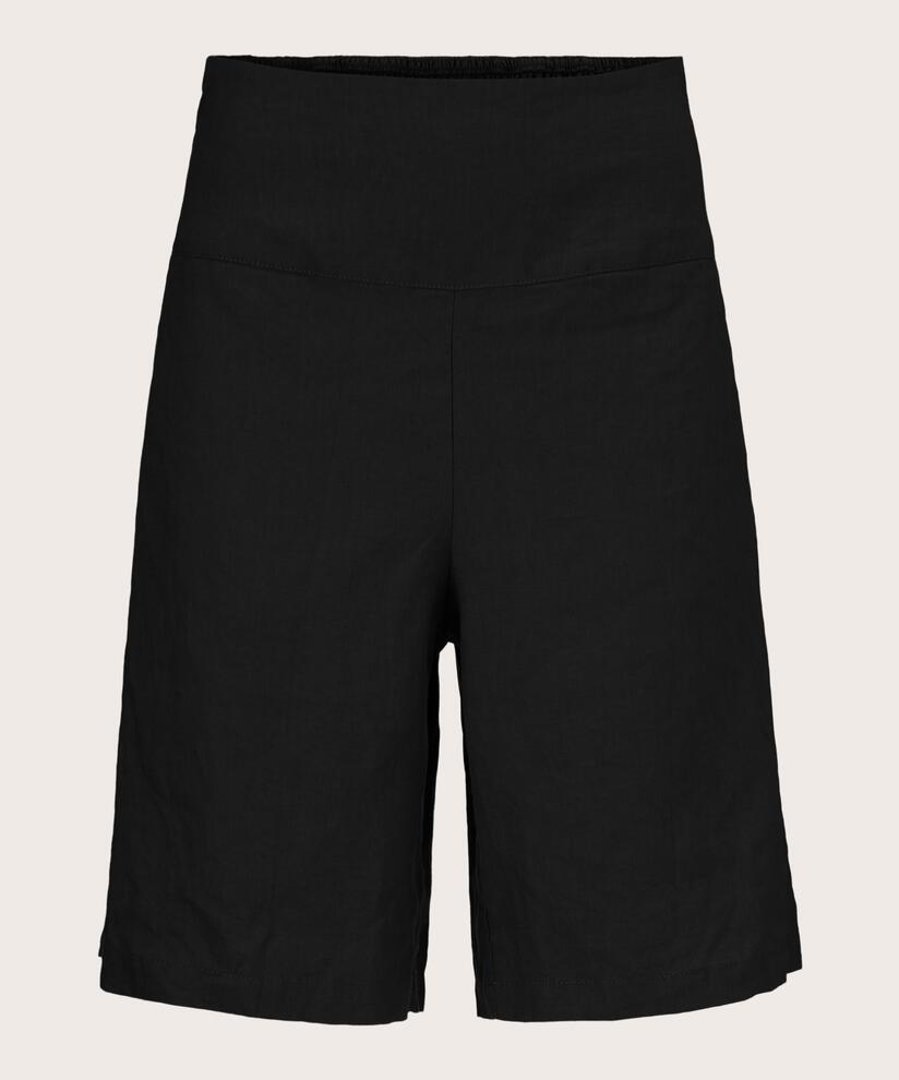 Leinenshorts Mit Gesmoktem Gummizug Hinten, Black