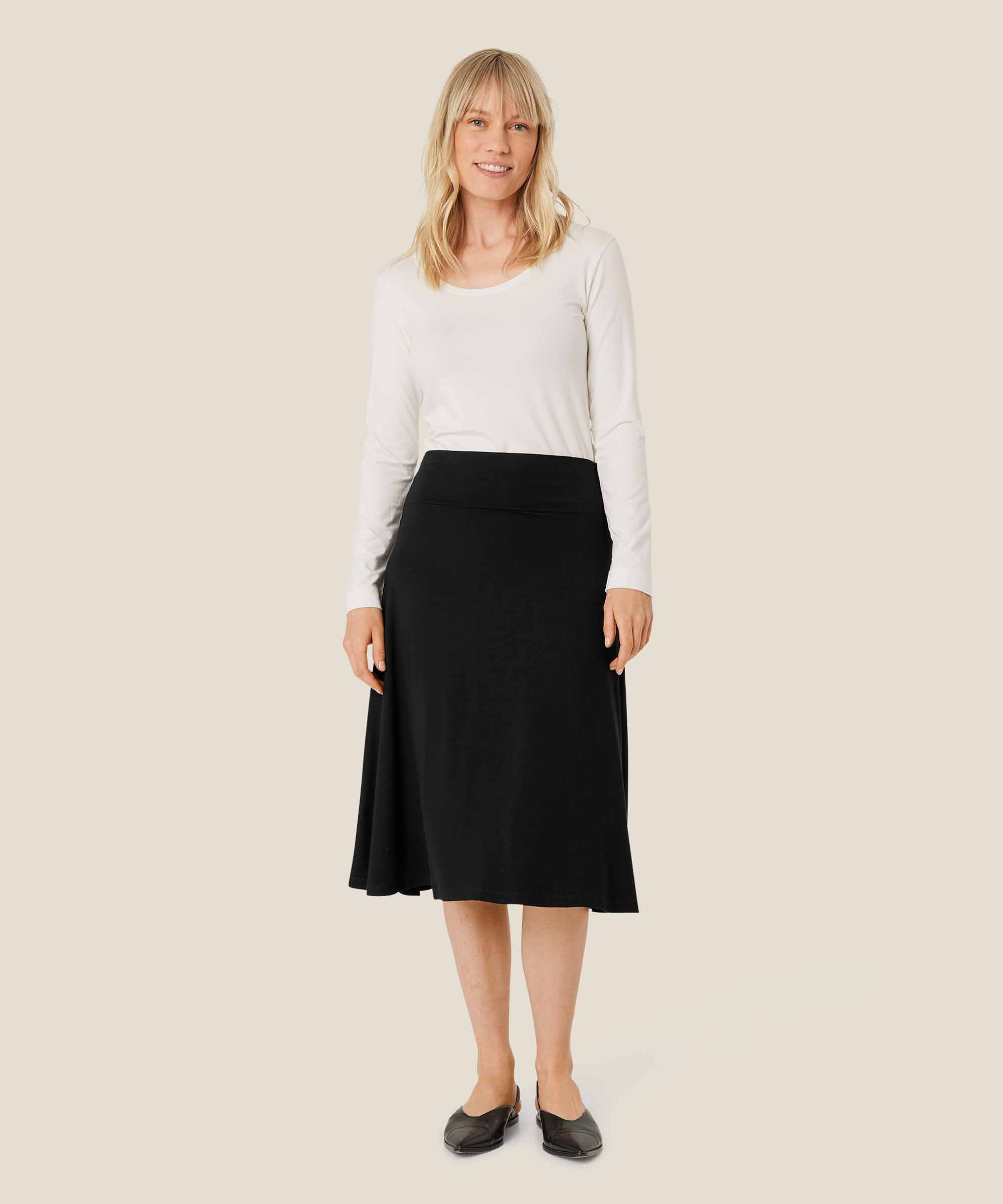 klassischer Jerseyrock mit Stretch, Black