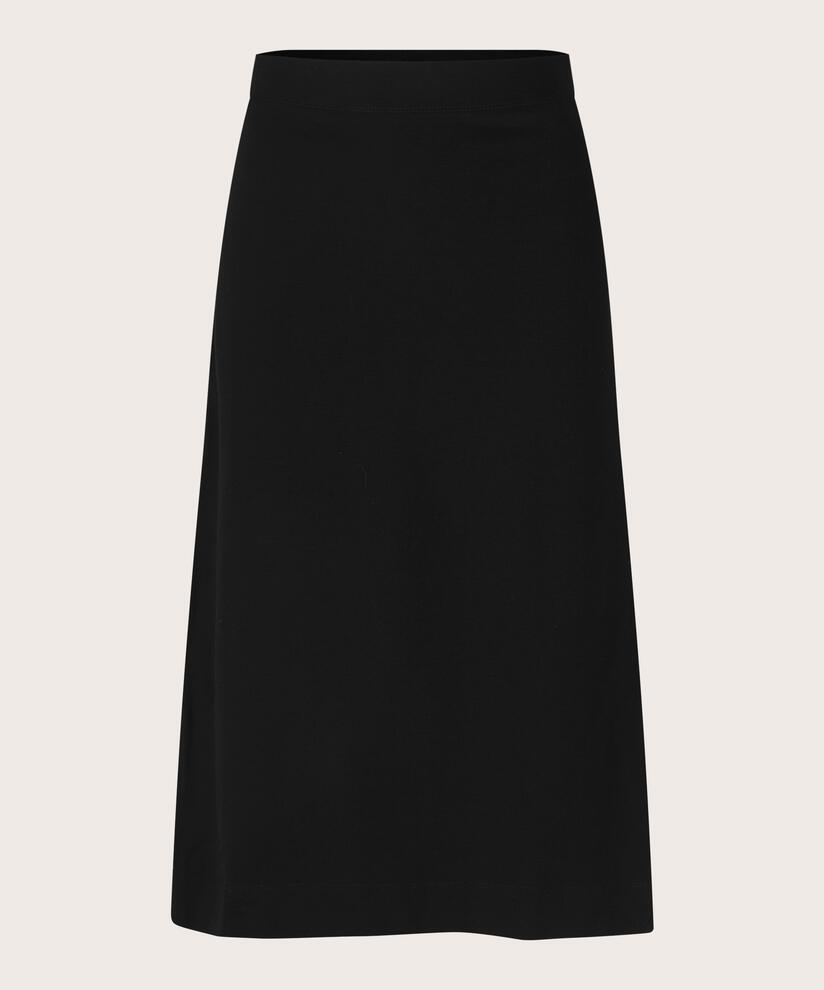 Jersey-Bleistiftrock mit elastischer Taille, Black