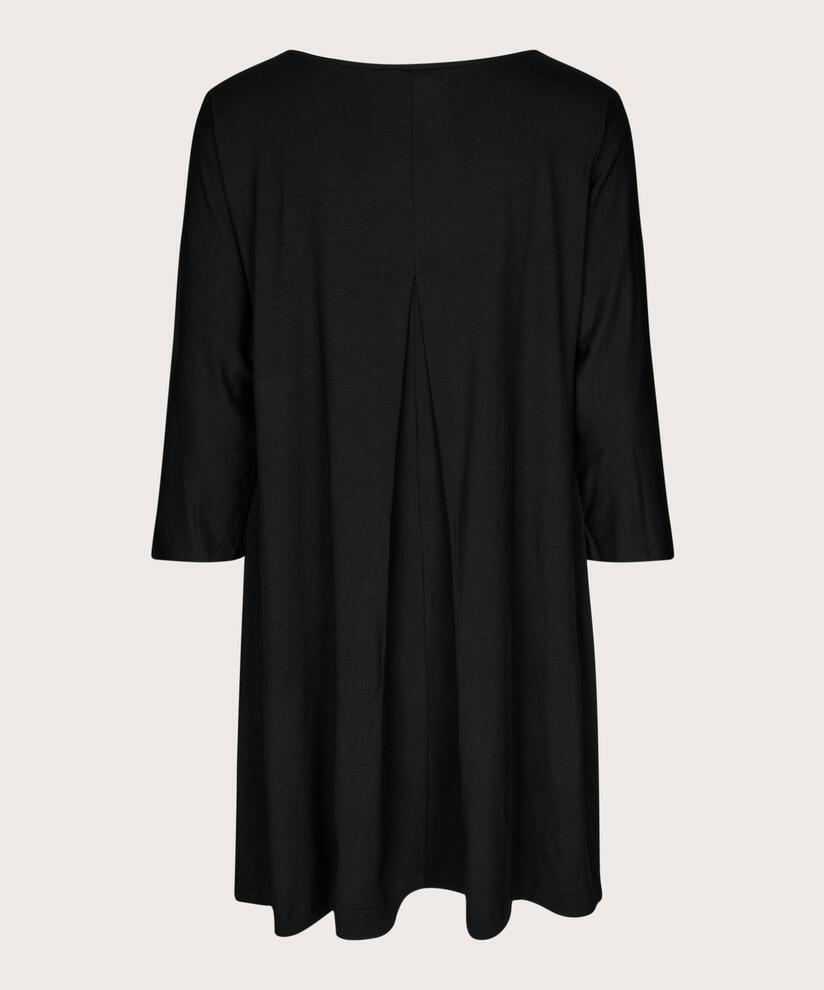 Jersey-tunika Mit Rundhals Und Eingrifftaschen, Black