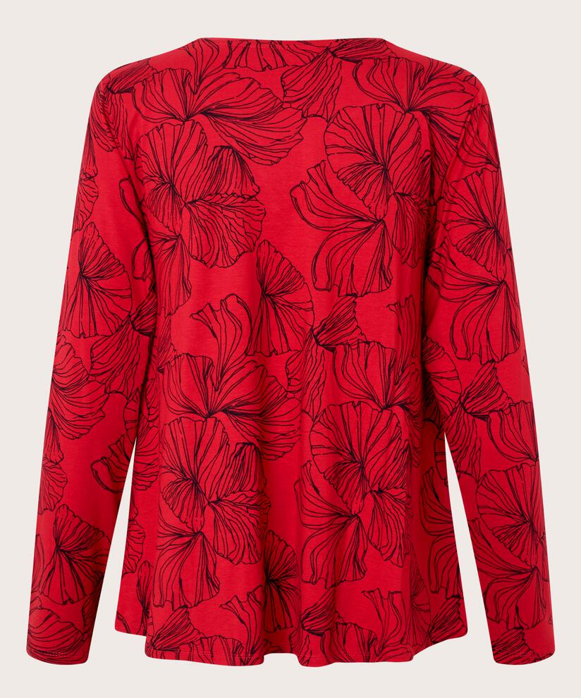 Bedrucktes Shirt Mit Rundem Hals, Haute Red