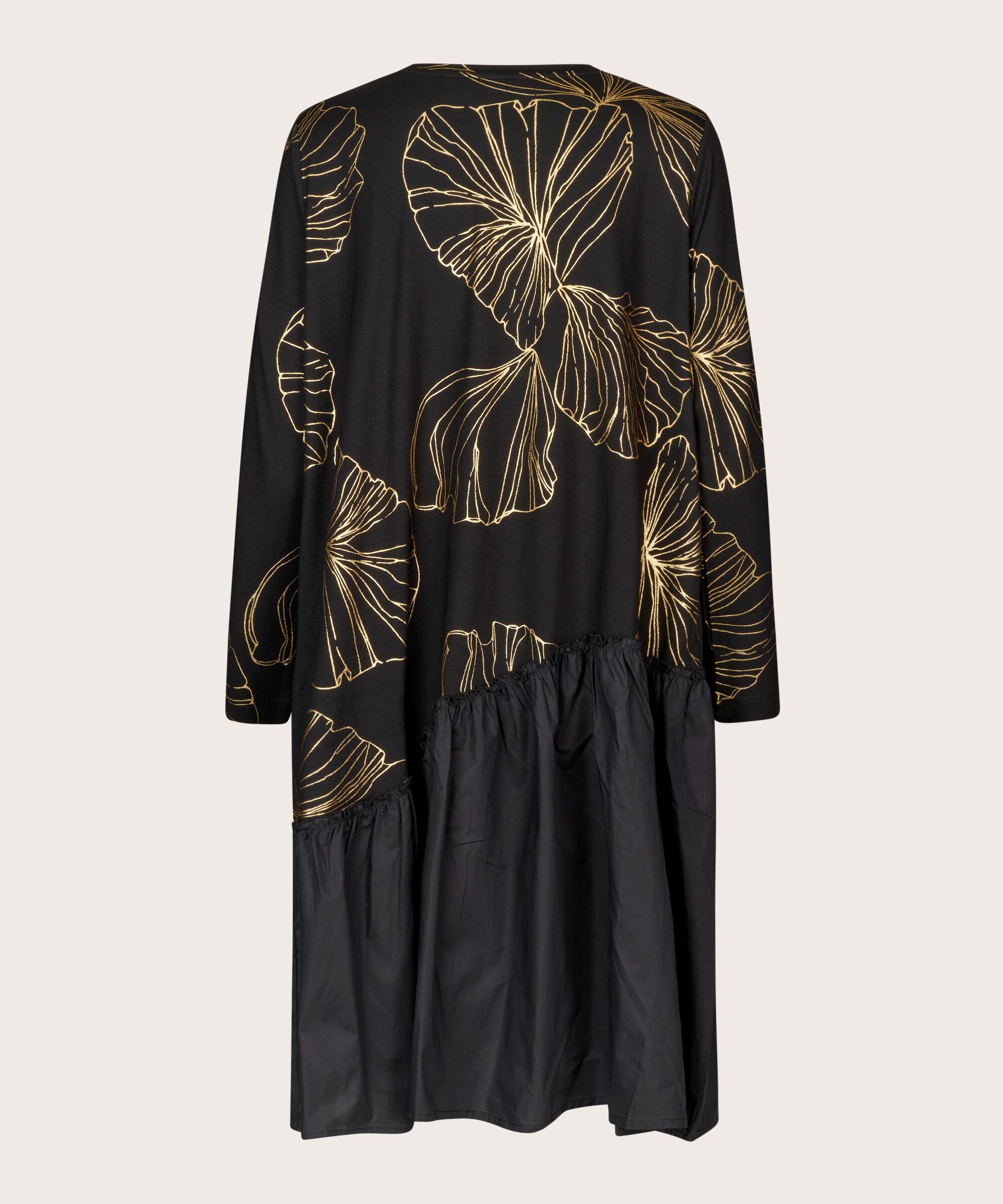 Kleid aus schwerem Jersey mit Golddruck, Gold