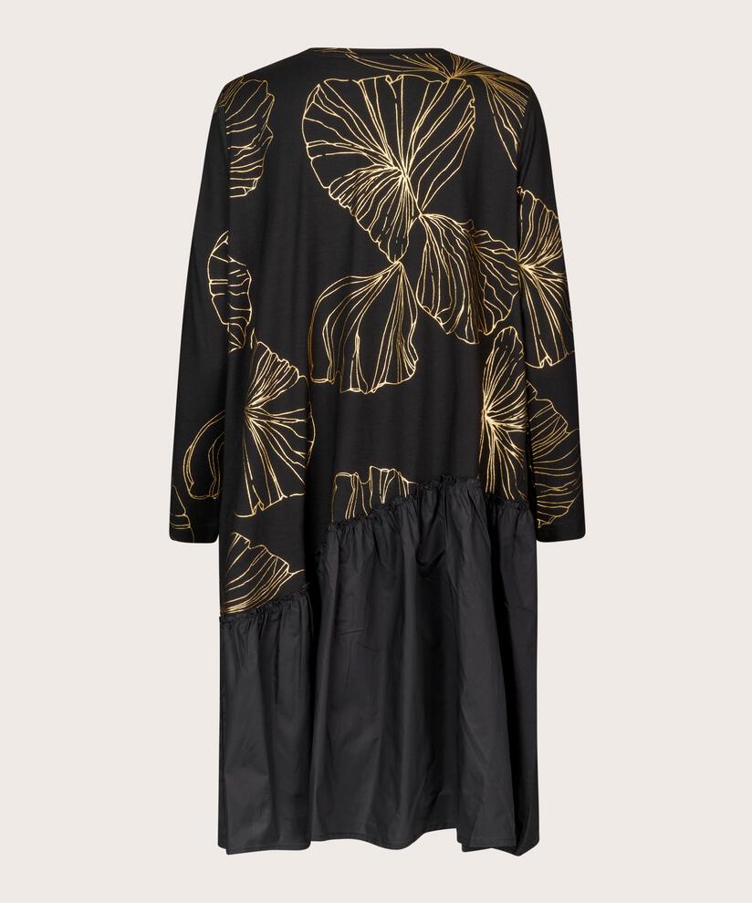 Kleid aus schwerem Jersey mit Golddruck, Gold