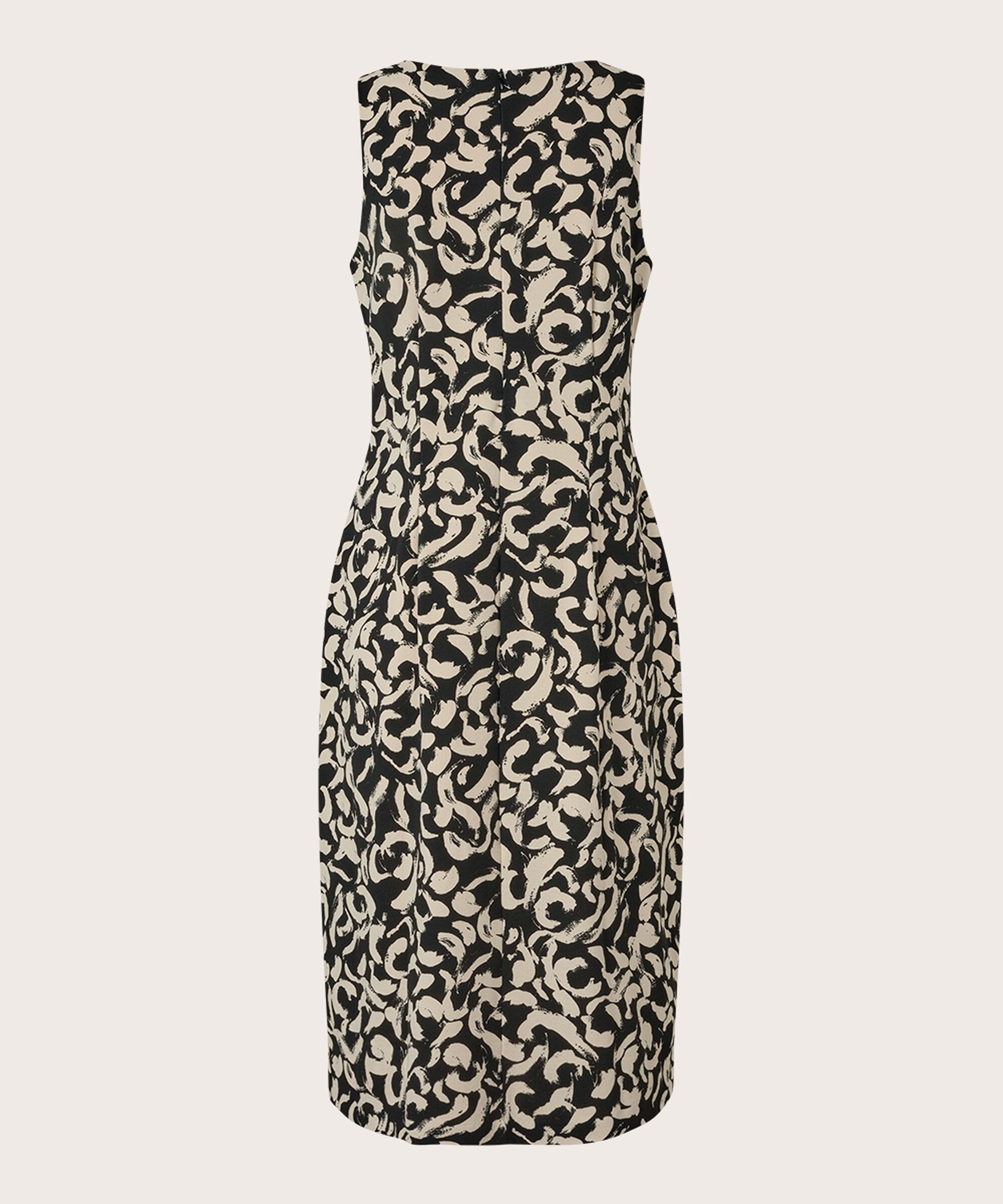 Tailliertes Jerseykleid ohne Ärmel, Black