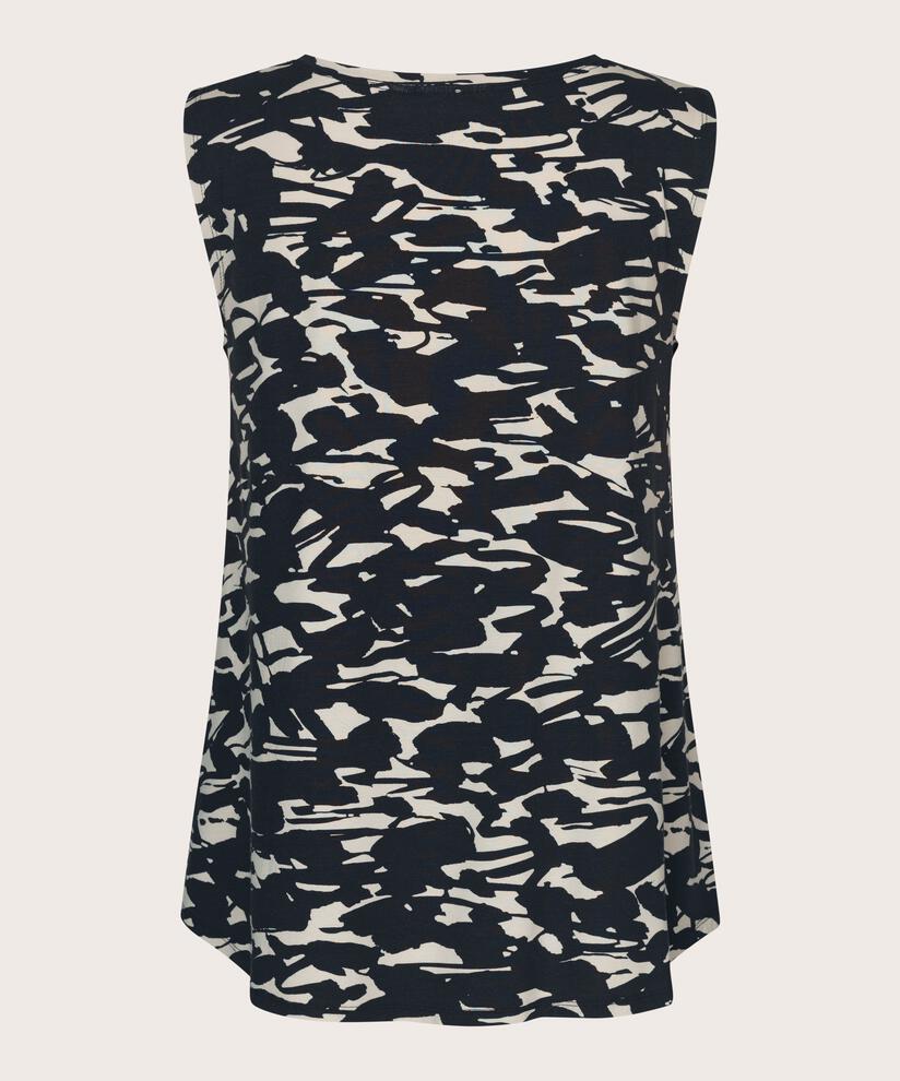Ärmelloses Jersey-top Mit Rundhalsausschnitt, Black