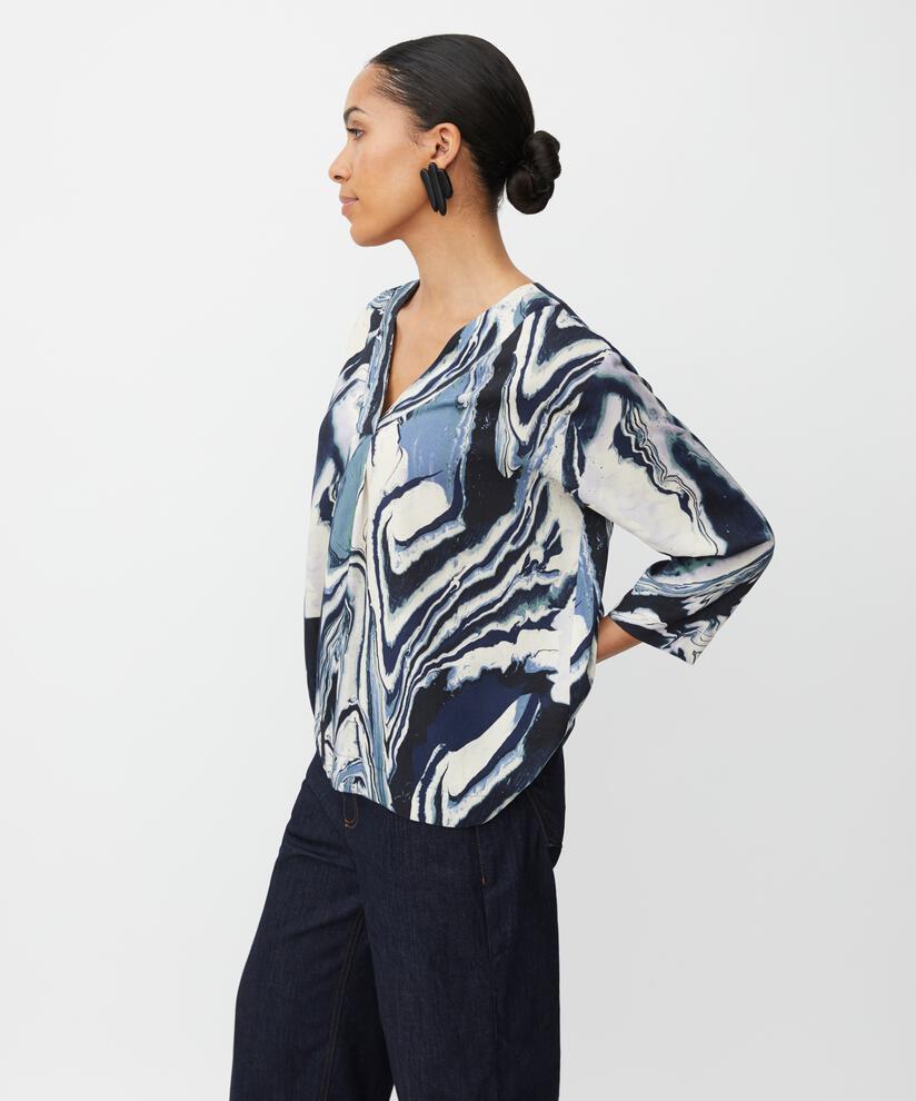 Viskosebluse Mit V-ausschnitt, Wisteria