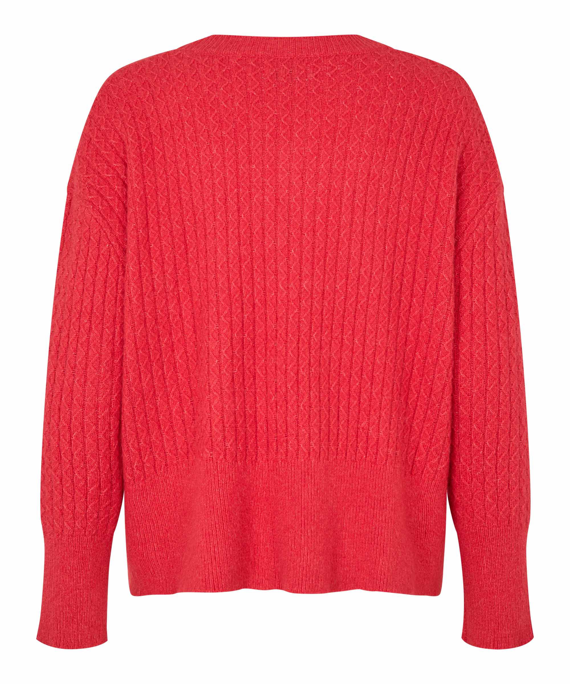 Strickpullover mit dezenter Struktur, Poinsettia