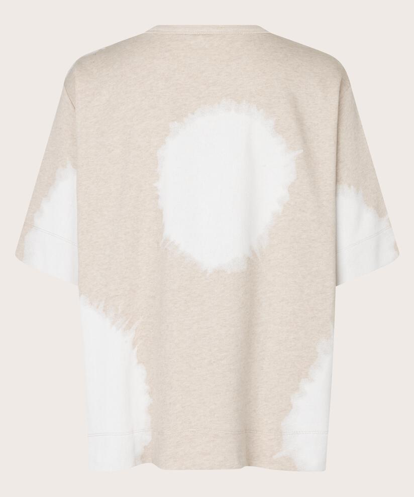 Rundhals-T-Shirt in Sweatshirt-Qualität, Beige melange