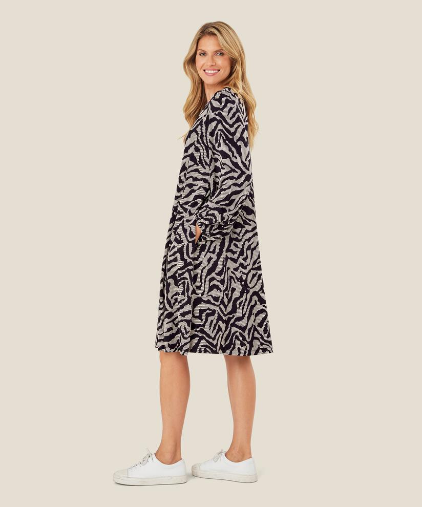 Weiches Jerseykleid mit Aufdruck, Black