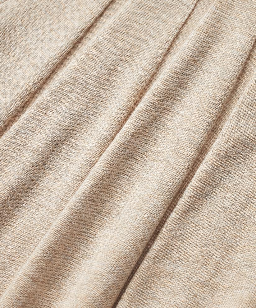 Feinstrickpullover mit Falten und Kragen, L beige mel