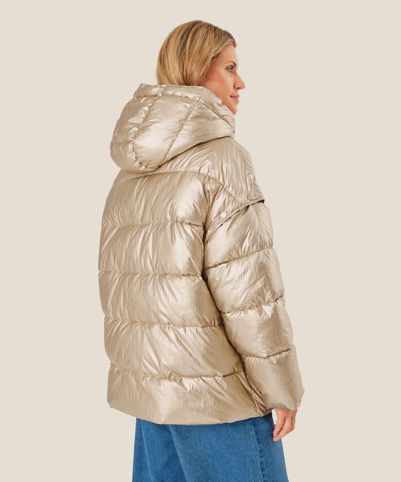 Jacke mit abnehmbaren Ärmeln und Kapuze, Gold