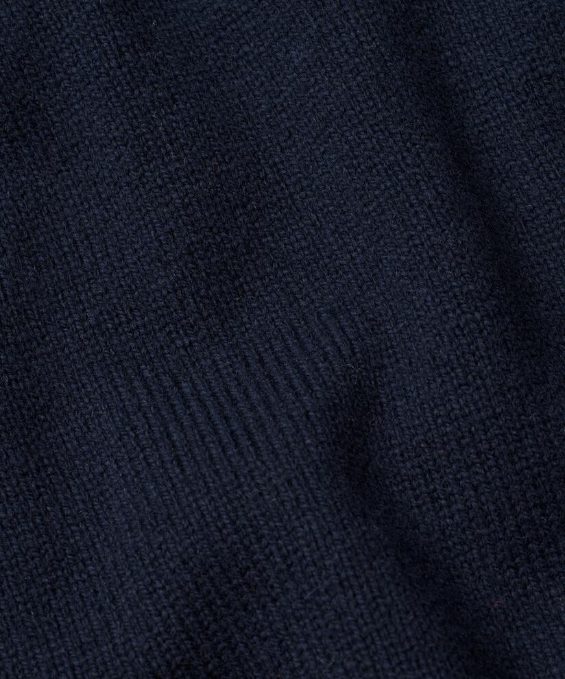 Pullover aus Wollmischung mit tiefem V-Ausschnitt, Navy Blazer
