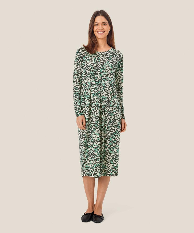 Tulpenkleid aus bedrucktem Jersey, Winter Green