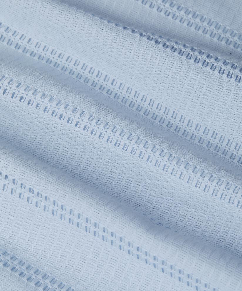 Top aus Baumwolle mit Hohlmuster und V-Ausschnitt, Cel Blue