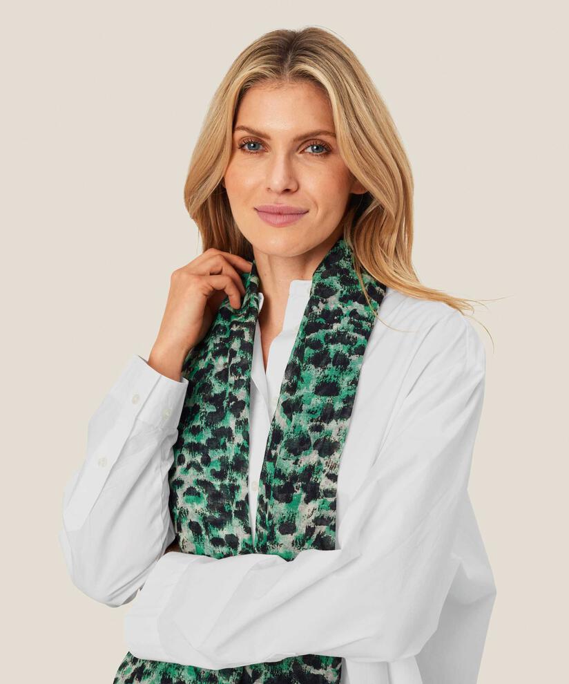 Schal mit Leopardenmuster , Winter Green