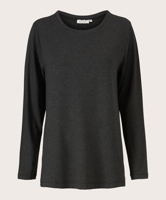 Jersey-Top mit Falten auf der Rückseite, D. Grey mel.