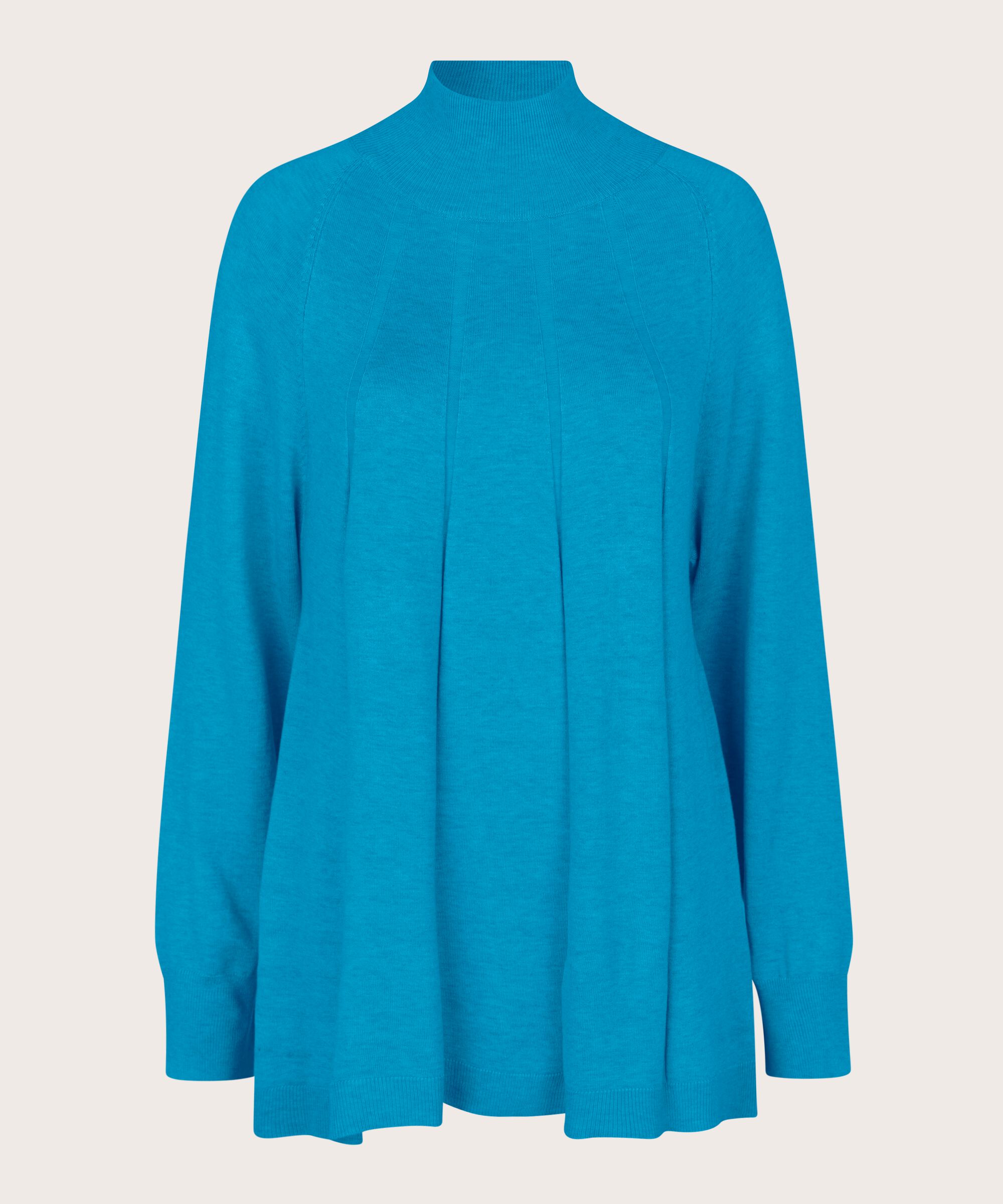 Feinstrickpullover mit Falten und Kragen, Celestial