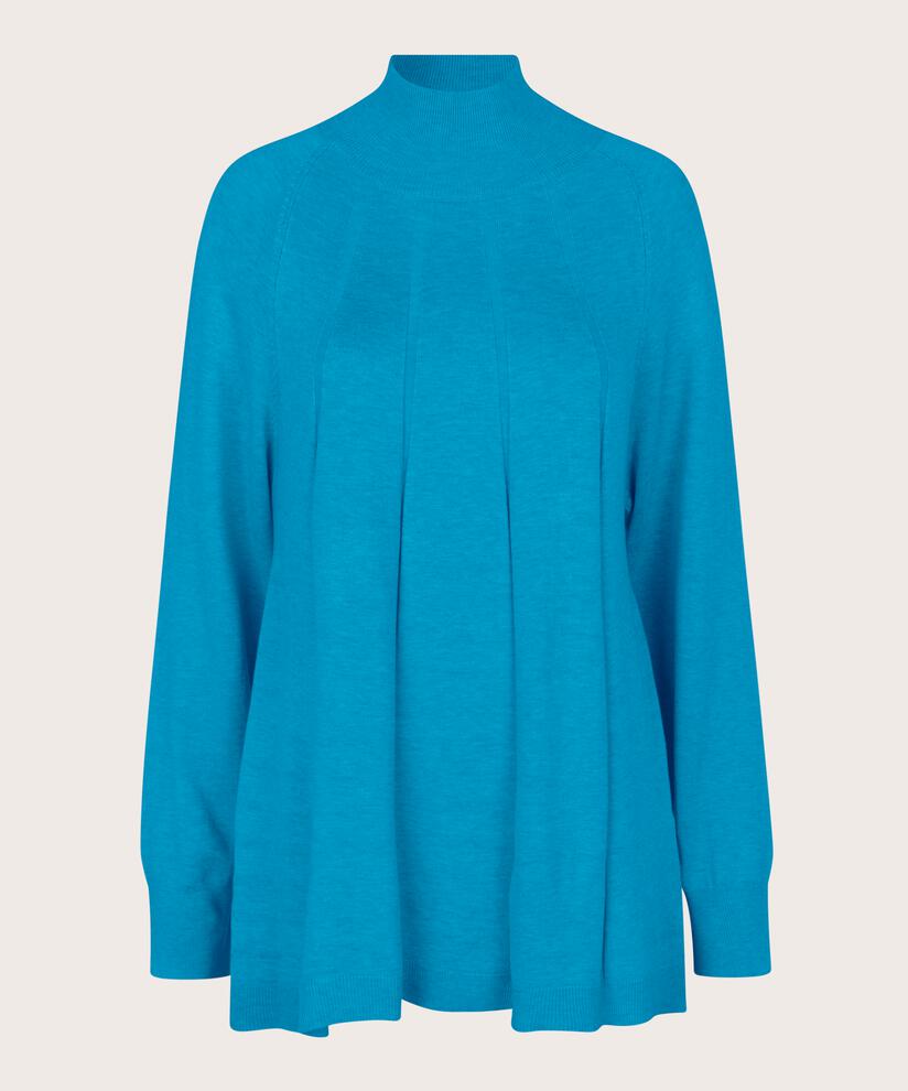 Feinstrickpullover mit Falten und Kragen, Celestial