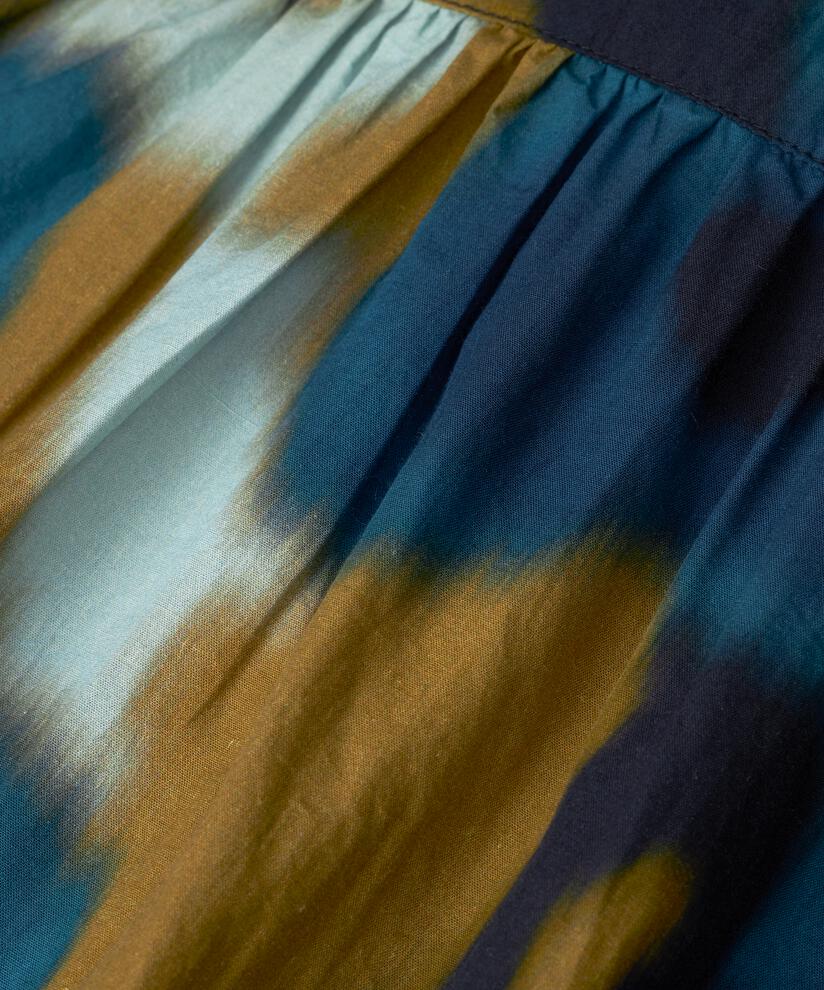Kleid aus bedruckter Baumwolle mit Eingrifftaschen, Celestial