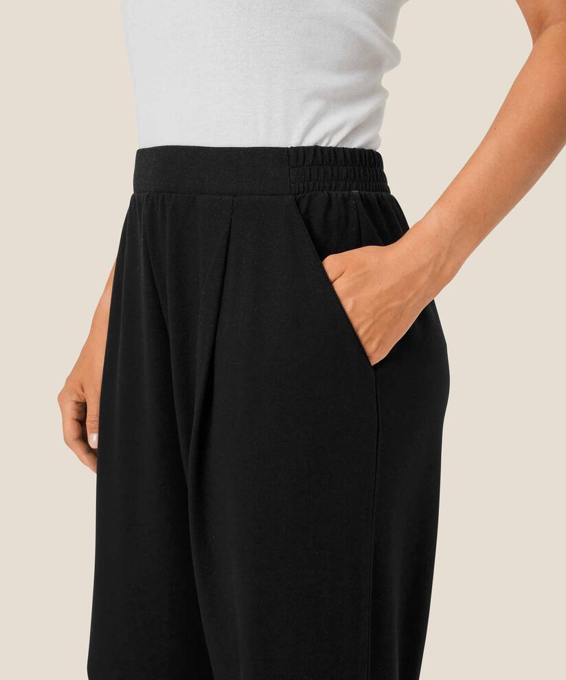 Jerseyhose mit Falten vorne, Black
