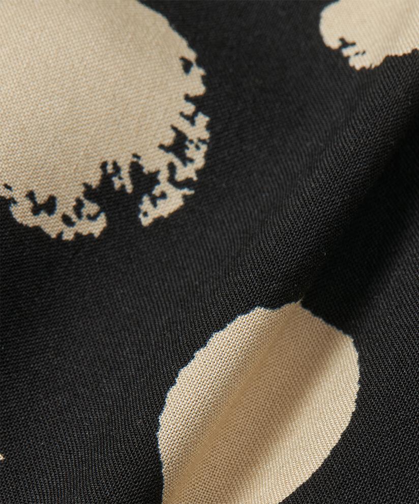 Gemusterte Hose aus Viskose mit Gummizug hinten, Black