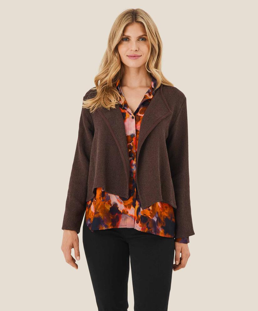 Kurze Jacke Aus Bouclé, Coffee Bean