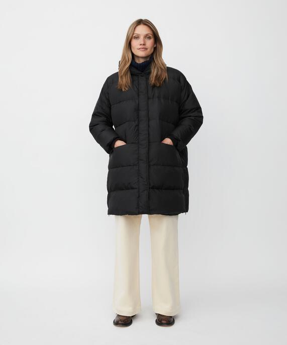 Daunenmantel Mit Kapuze, Black