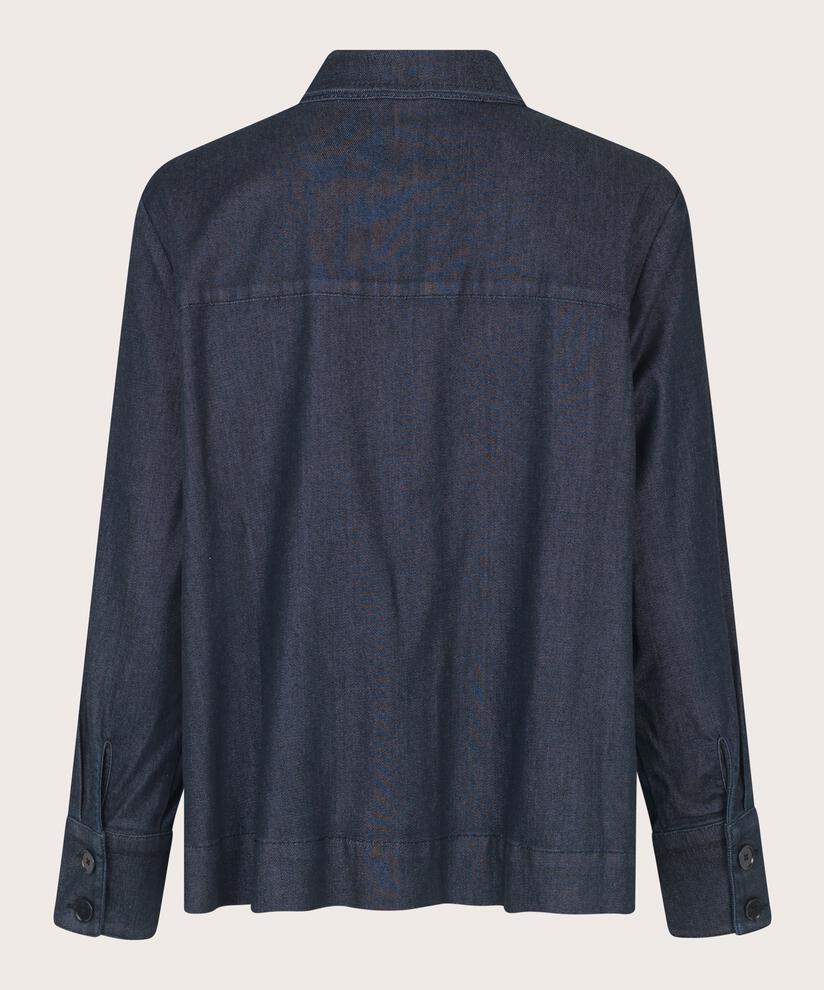 Weiches Jeanshemd mit langen Ärmeln, Dark Denim