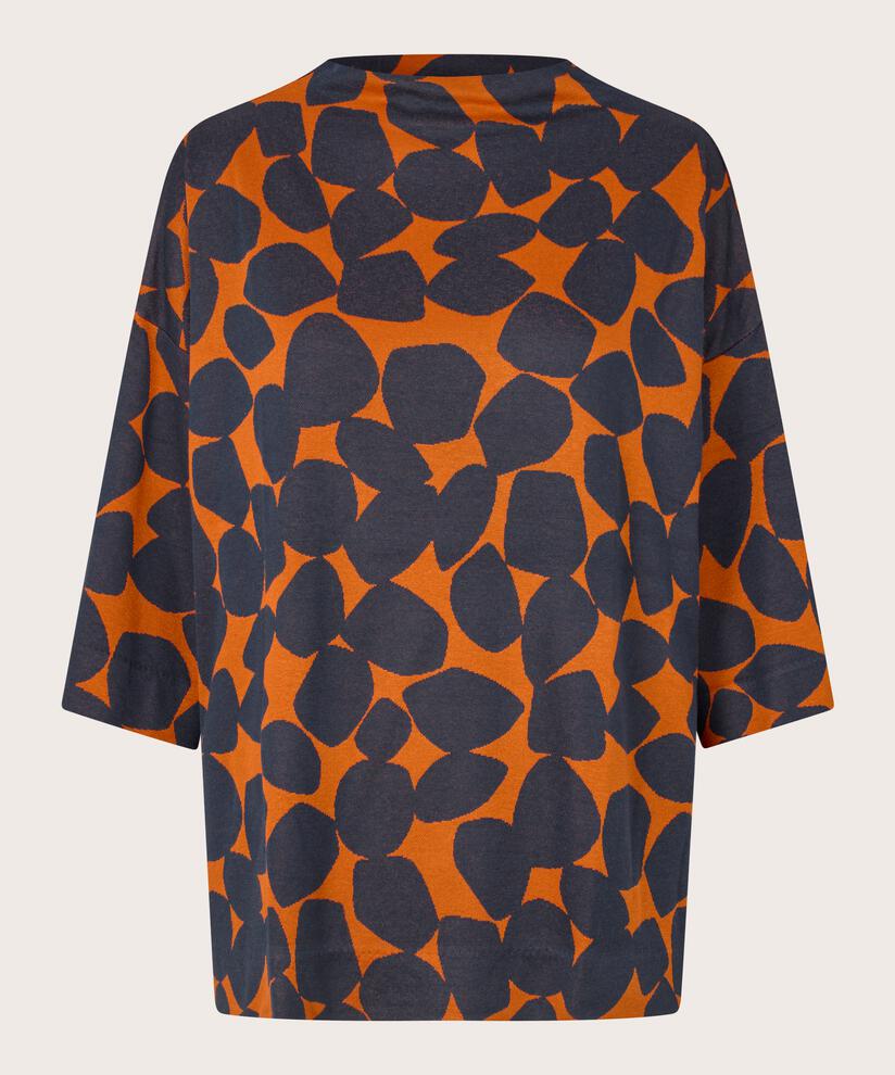 feminines Jersey-Top mit 3/4-Ärmeln, Autumnal