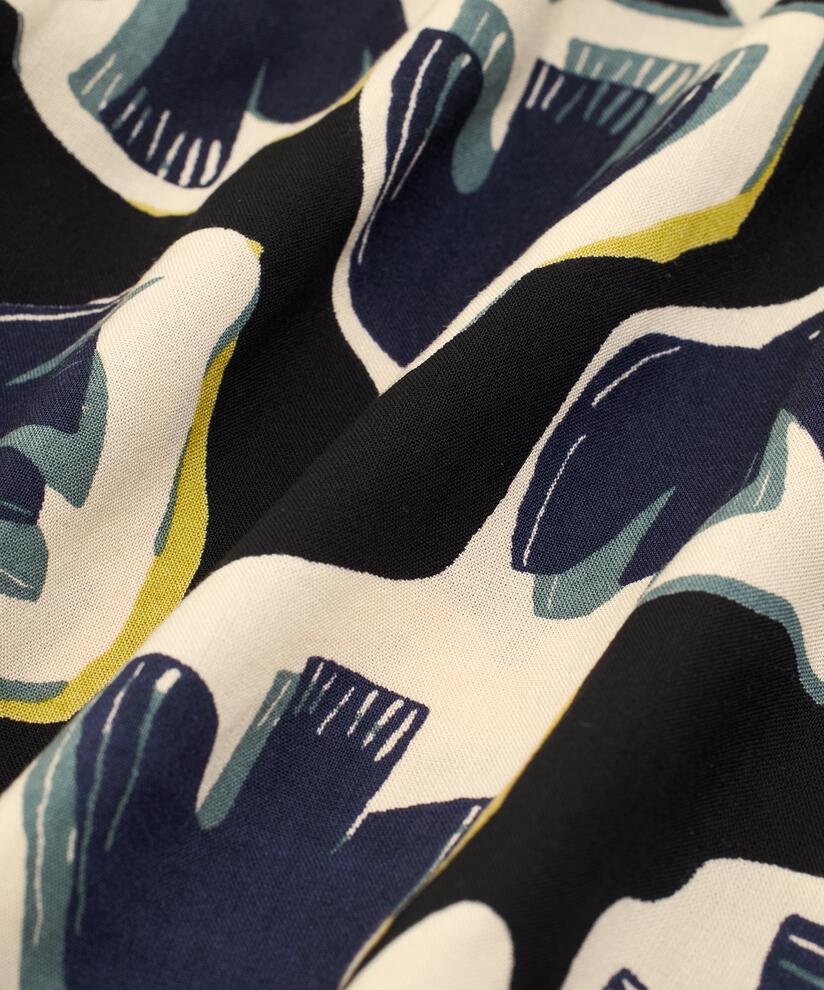 Viskosebluse mit Bindedetail im Nacken, Maritime Blue
