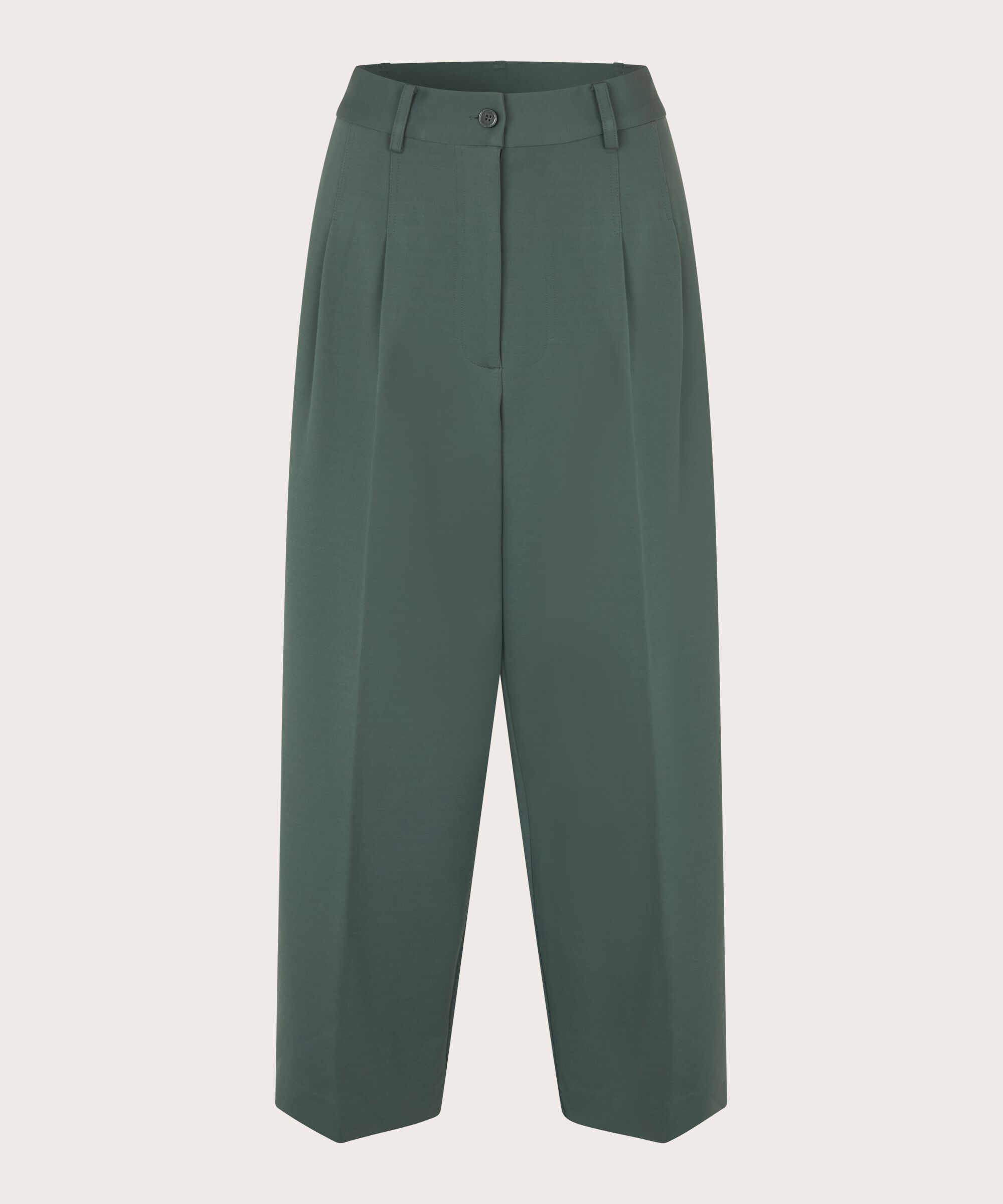 Hose aus Jersey mit weitem Bein und Eingrifftaschen, Balsam Green