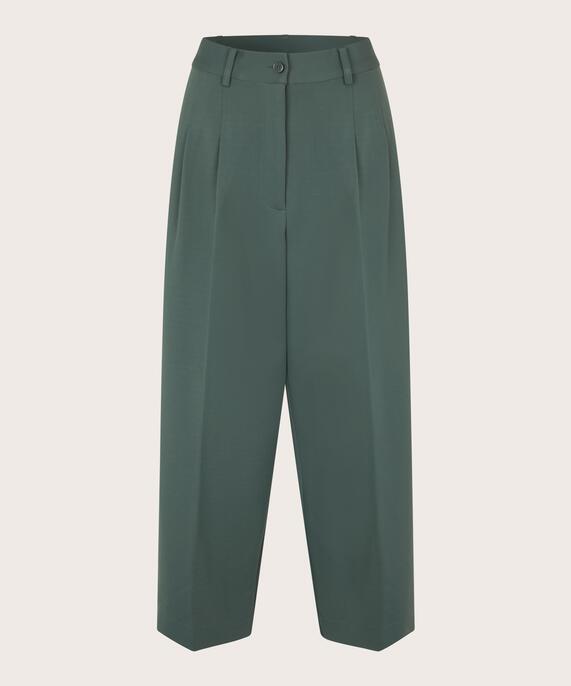 Hose aus Jersey mit weitem Bein und Eingrifftaschen, Balsam Green