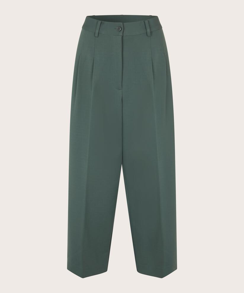 Hose aus Jersey mit weitem Bein und Eingrifftaschen, Balsam Green