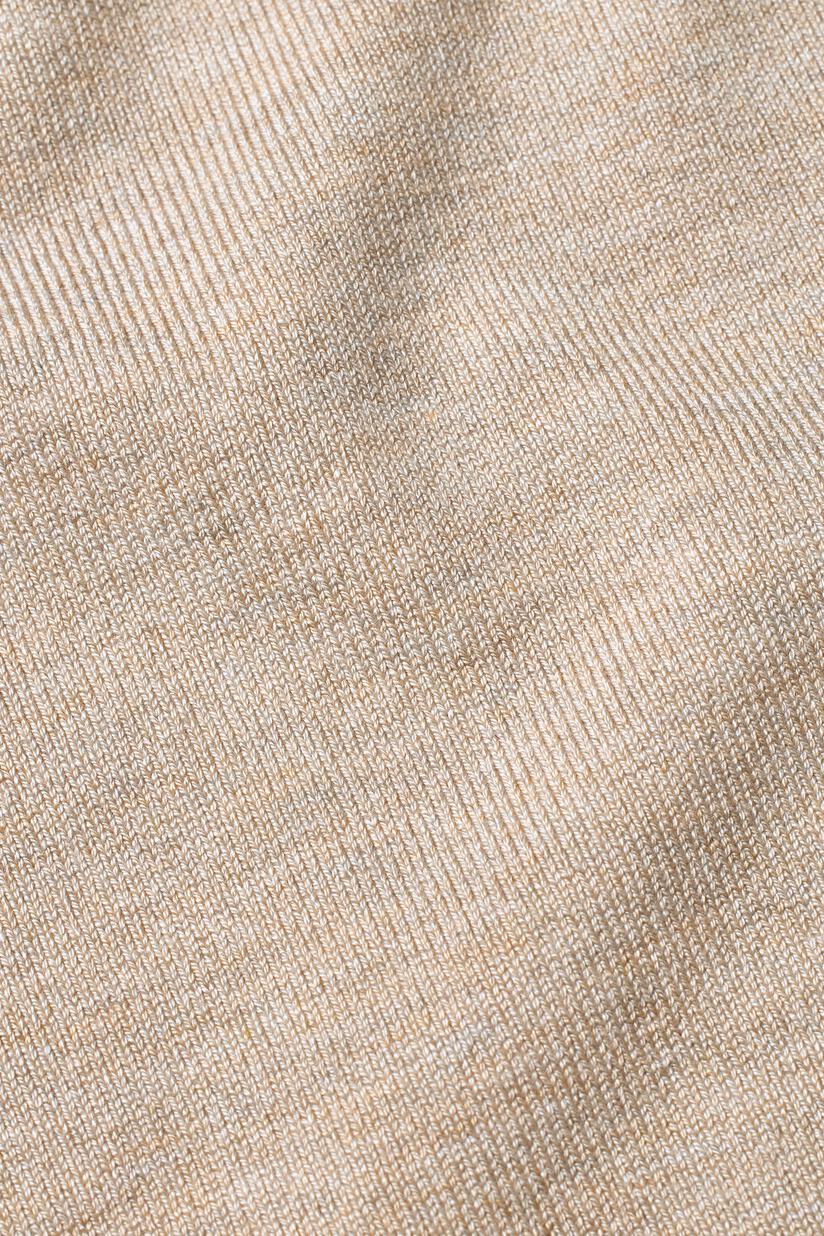 Feinstrickhose mit Kontraststreifen, L beige mel
