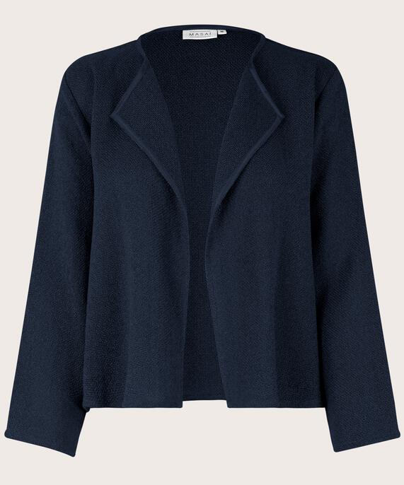 Kurze Jacke Aus Bouclé, Navy
