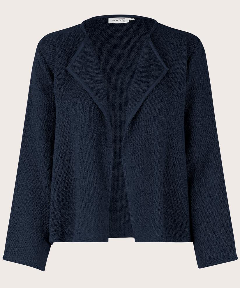 Kurze Jacke Aus Bouclé, Navy