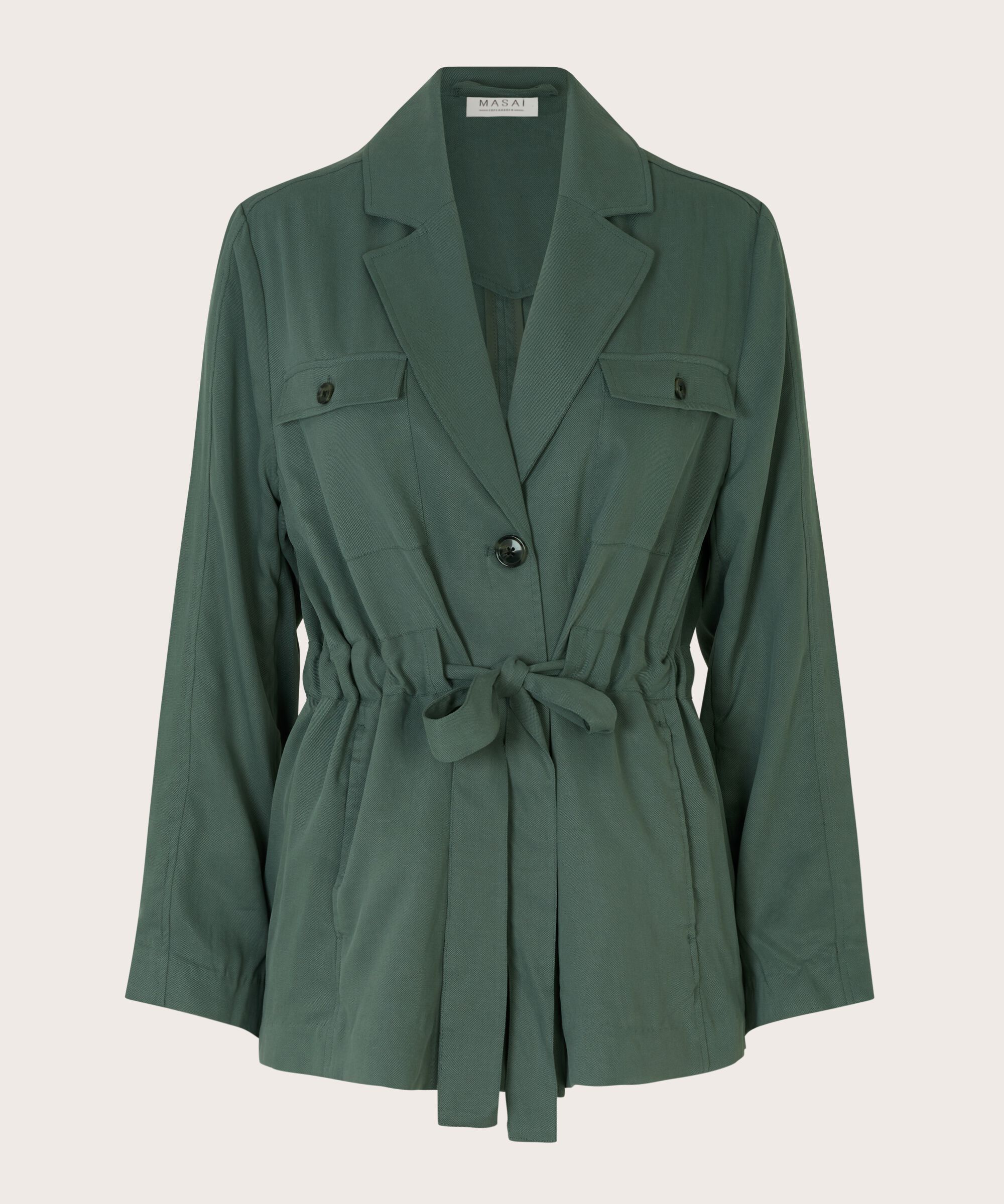Jacke mit Taschen und Bindebändern in der Taille, Balsam Green