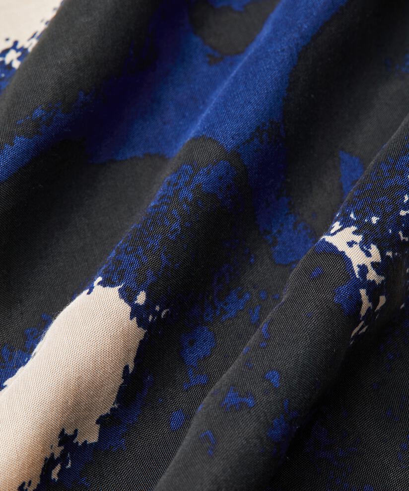 Viskosebluse mit V-Ausschnitt, Maritime Blue